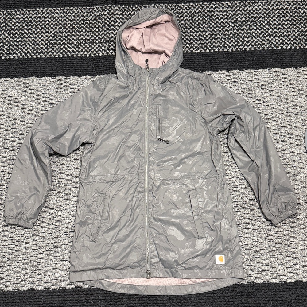 Carhartt Windbreaker Jacket Women’s S Outdoor Workwear Hiking Fatigue Pattern